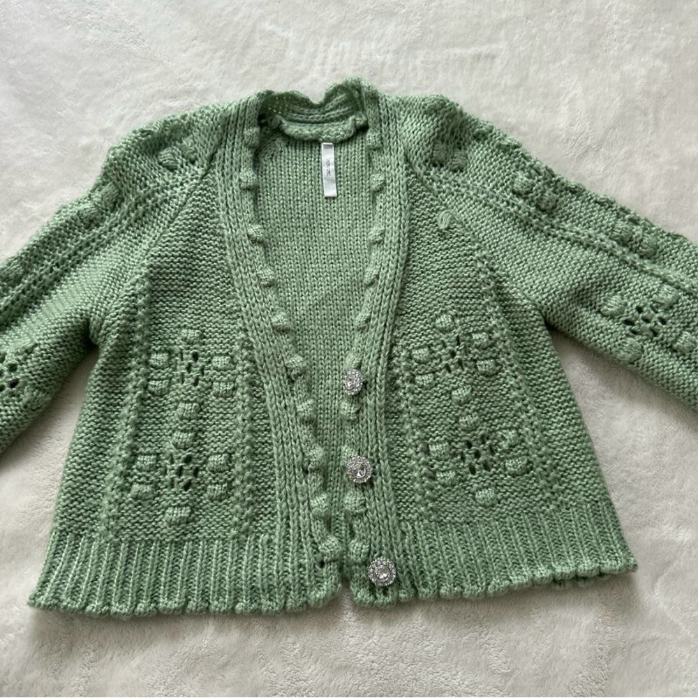 Green Knit Women's Sweater